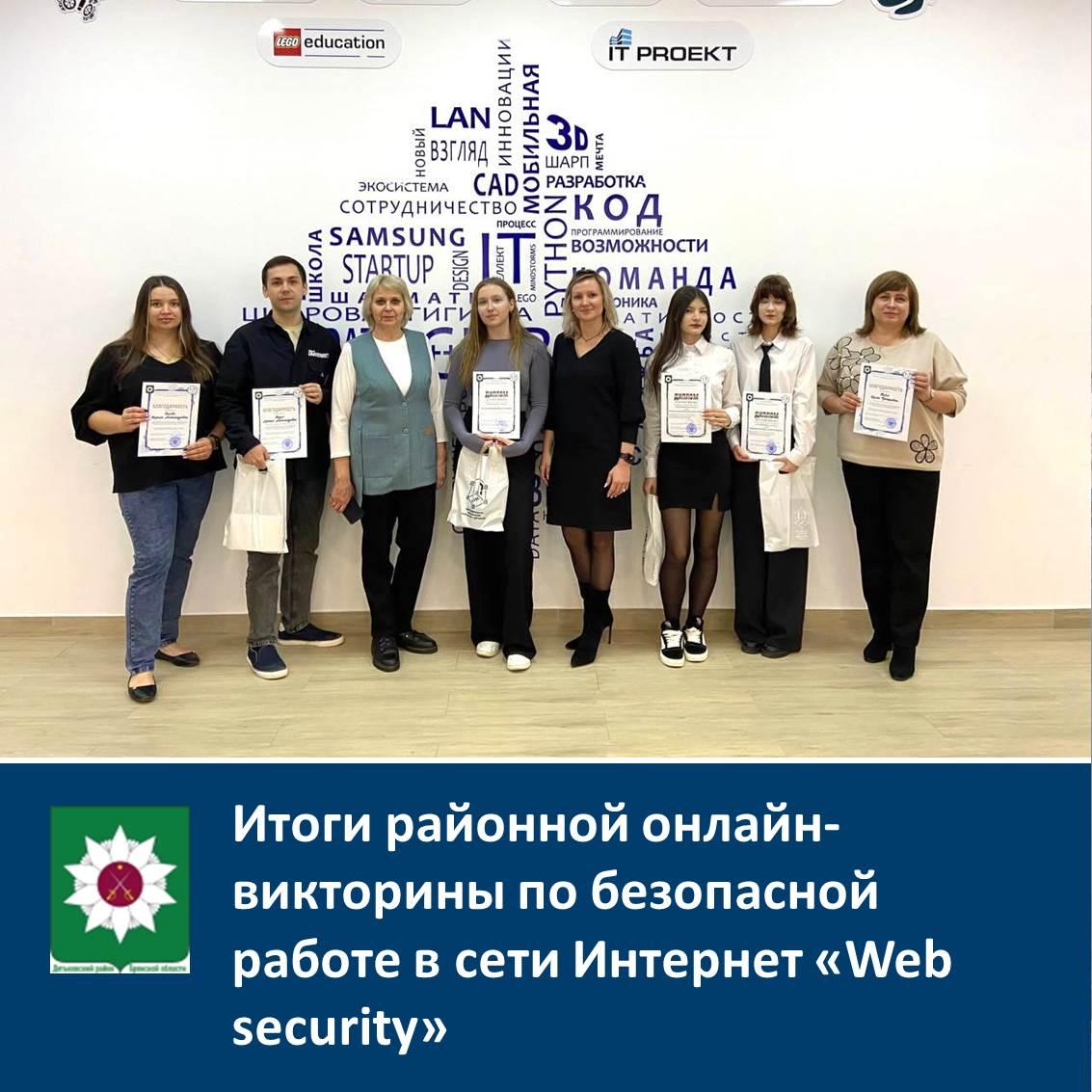 Итоги районной онлайн-викторины по безопасной работе в сети Интернет “Web security”.